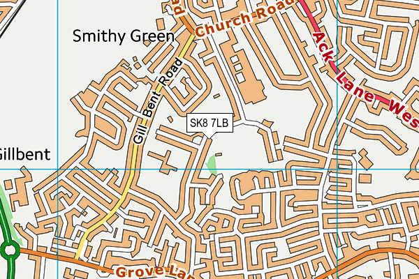 Woods Lane map (SK8 7LB) - OS VectorMap District (Ordnance Survey)