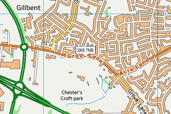 Grove Park (Cheadle Hulme) map (SK8 7NB) - OS VectorMap District (Ordnance Survey)