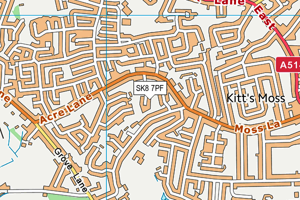 SK8 7PF map - OS VectorMap District (Ordnance Survey)