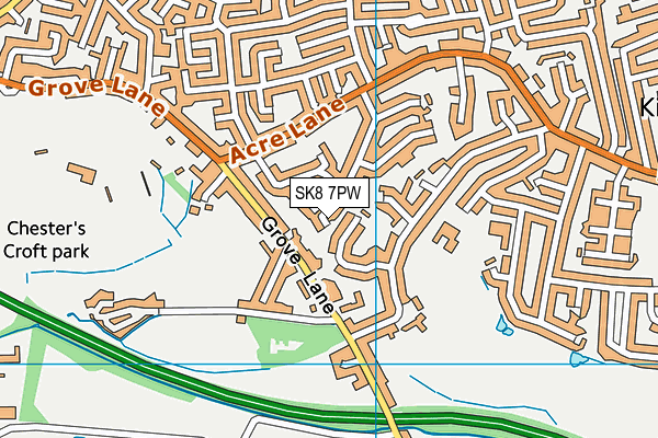 SK8 7PW map - OS VectorMap District (Ordnance Survey)