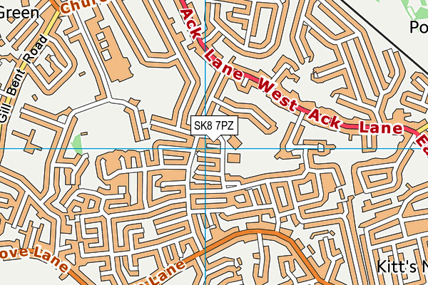 Hursthead Junior School map (SK8 7PZ) - OS VectorMap District (Ordnance Survey)