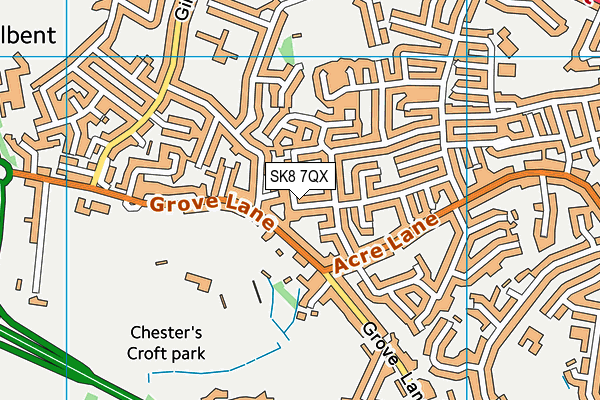 SK8 7QX map - OS VectorMap District (Ordnance Survey)