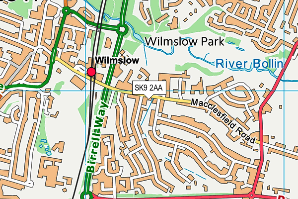 SK9 2AA map - OS VectorMap District (Ordnance Survey)