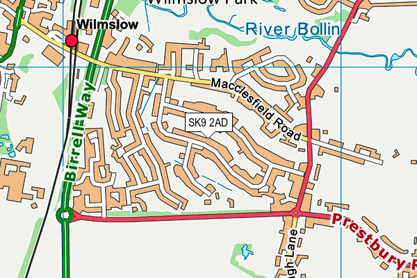 SK9 2AD map - OS VectorMap District (Ordnance Survey)