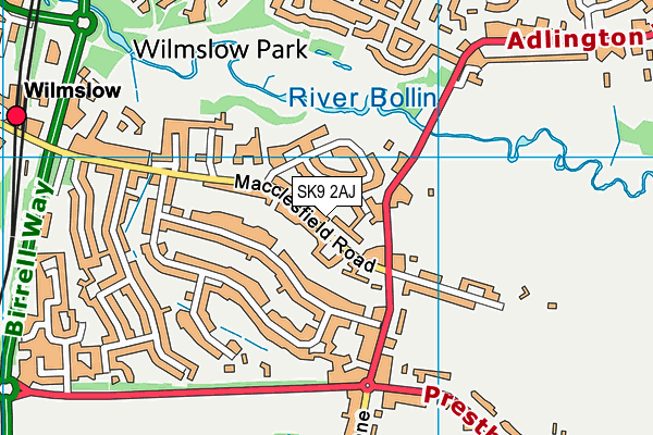 SK9 2AJ map - OS VectorMap District (Ordnance Survey)