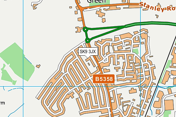 SK9 3JX map - OS VectorMap District (Ordnance Survey)
