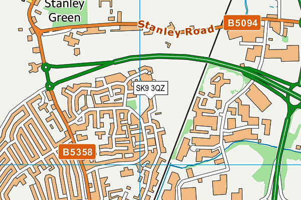 SK9 3QZ map - OS VectorMap District (Ordnance Survey)
