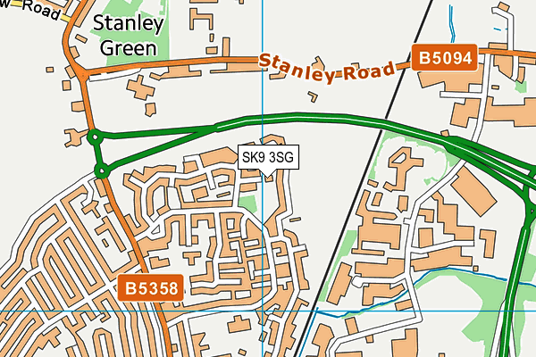 SK9 3SG map - OS VectorMap District (Ordnance Survey)