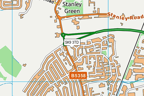 SK9 3TD map - OS VectorMap District (Ordnance Survey)