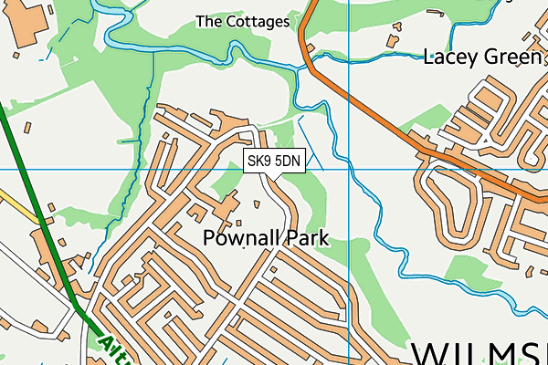 Pownall Park Tennis Club map (SK9 5DN) - OS VectorMap District (Ordnance Survey)