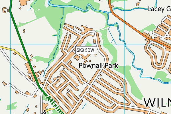 Pownall Hall School map (SK9 5DW) - OS VectorMap District (Ordnance Survey)