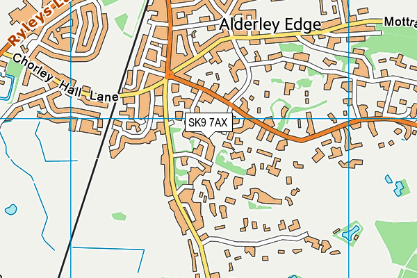 SK9 7AX map - OS VectorMap District (Ordnance Survey)