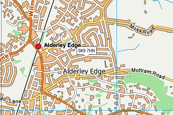 Alderley Edge Cricket Club map (SK9 7HN) - OS VectorMap District (Ordnance Survey)