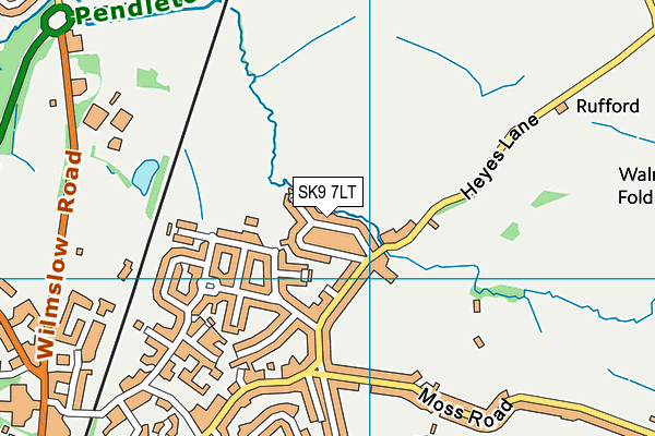 Heyes Lane Tennis Club map (SK9 7LT) - OS VectorMap District (Ordnance Survey)