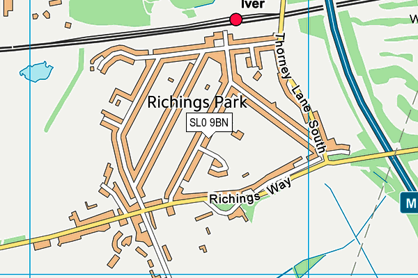 Richings Park Sports Club map (SL0 9BN) - OS VectorMap District (Ordnance Survey)
