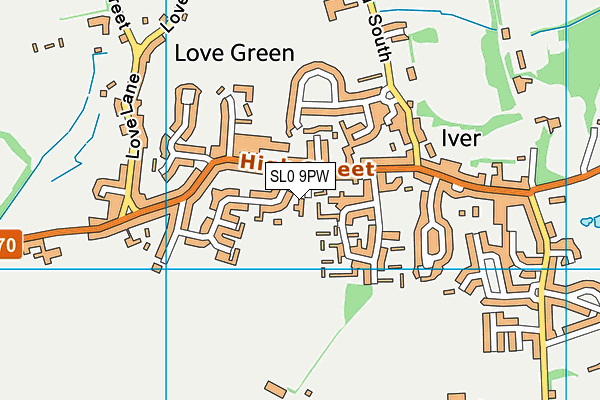 Iver Recreation Ground map (SL0 9PW) - OS VectorMap District (Ordnance Survey)