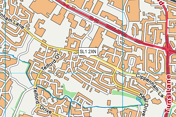 SL1 2XN map - OS VectorMap District (Ordnance Survey)