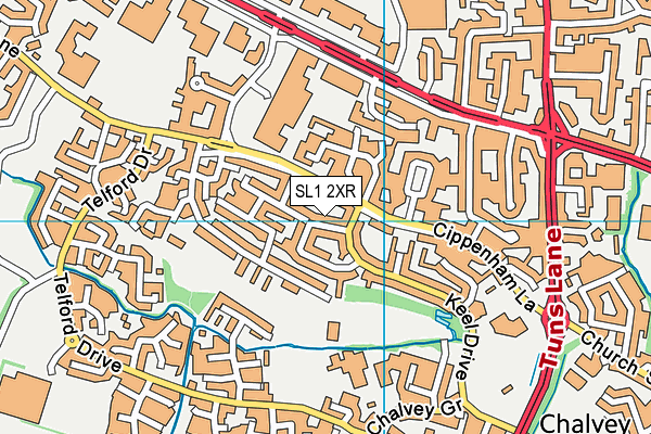 SL1 2XR map - OS VectorMap District (Ordnance Survey)