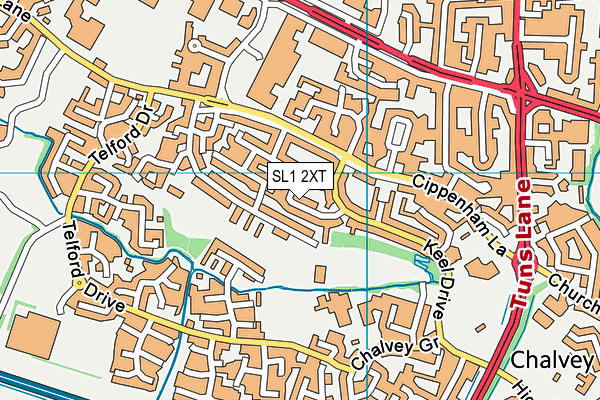 SL1 2XT map - OS VectorMap District (Ordnance Survey)