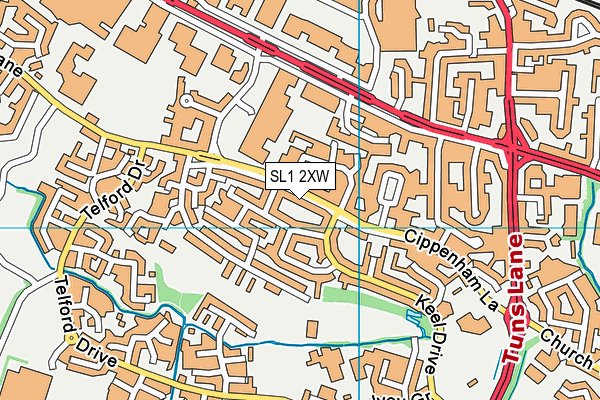 SL1 2XW map - OS VectorMap District (Ordnance Survey)