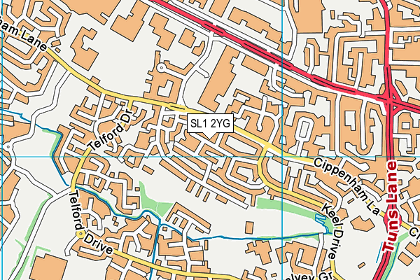 SL1 2YG map - OS VectorMap District (Ordnance Survey)