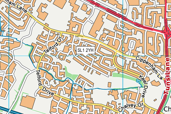 SL1 2YH map - OS VectorMap District (Ordnance Survey)