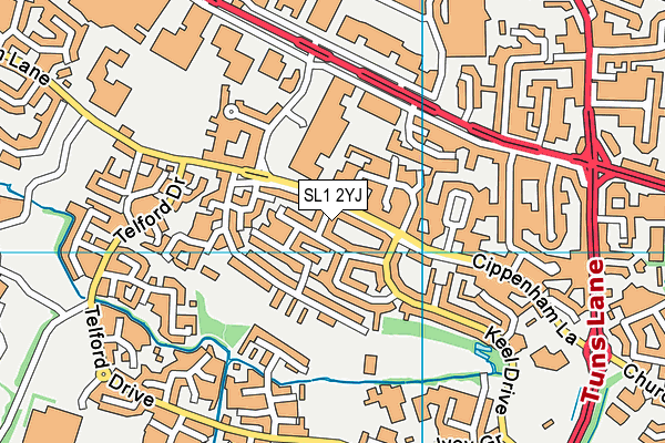 SL1 2YJ map - OS VectorMap District (Ordnance Survey)