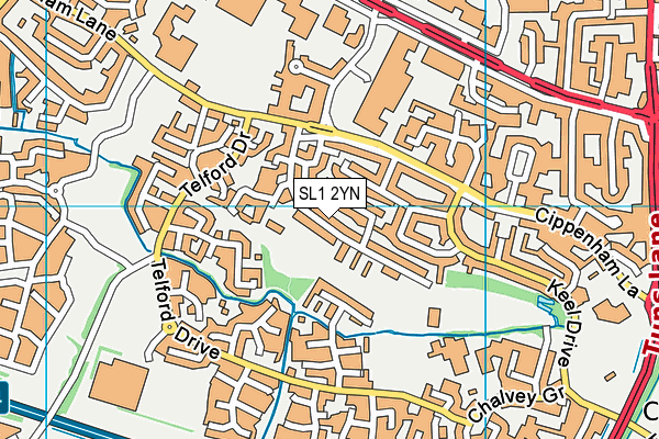 SL1 2YN map - OS VectorMap District (Ordnance Survey)