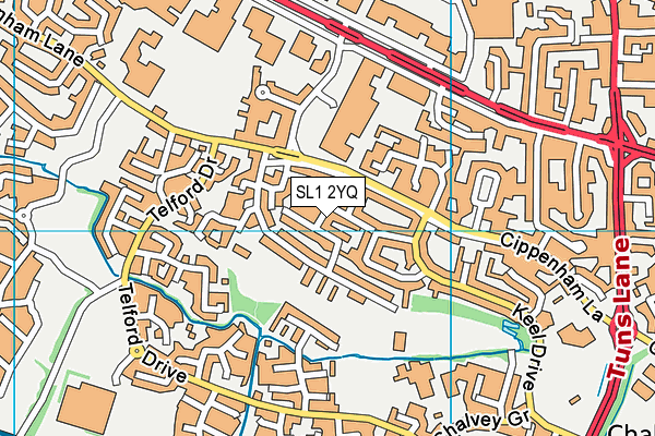 SL1 2YQ map - OS VectorMap District (Ordnance Survey)