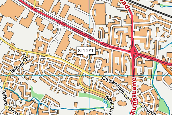 SL1 2YT map - OS VectorMap District (Ordnance Survey)