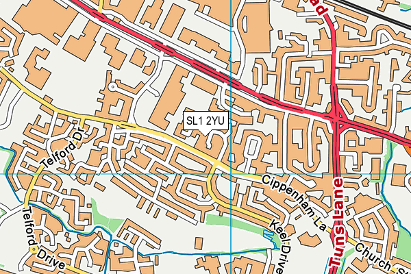 SL1 2YU map - OS VectorMap District (Ordnance Survey)