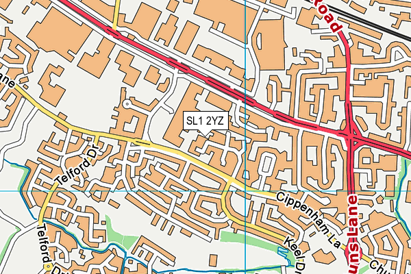 SL1 2YZ map - OS VectorMap District (Ordnance Survey)