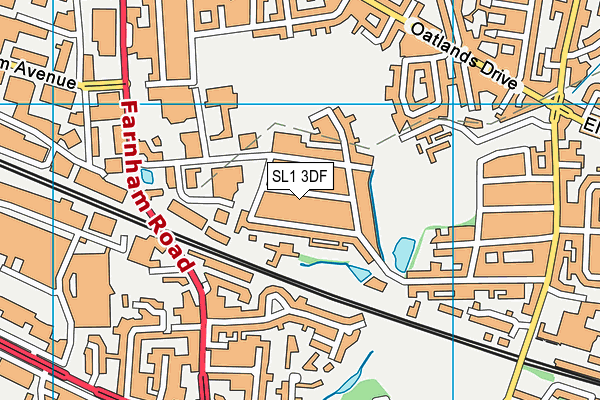 SL1 3DF map - OS VectorMap District (Ordnance Survey)