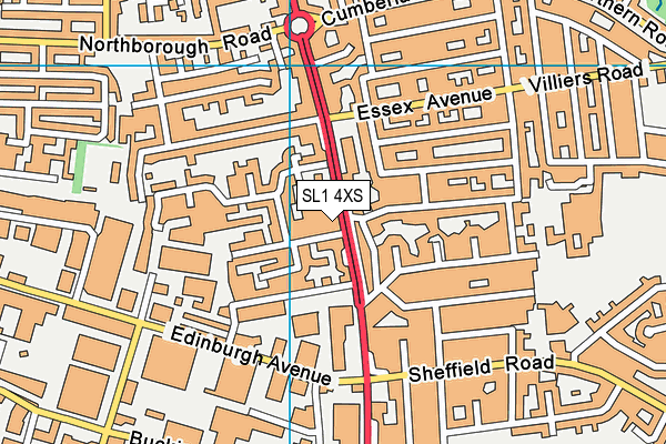 SL1 4XS map - OS VectorMap District (Ordnance Survey)