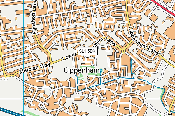 SL1 5DX map - OS VectorMap District (Ordnance Survey)