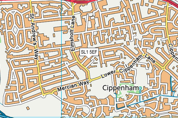 SL1 5EF map - OS VectorMap District (Ordnance Survey)