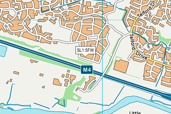 SL1 5FW map - OS VectorMap District (Ordnance Survey)