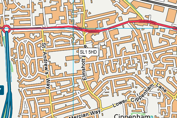 SL1 5HD map - OS VectorMap District (Ordnance Survey)