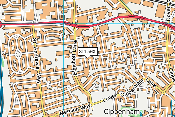 SL1 5HX map - OS VectorMap District (Ordnance Survey)