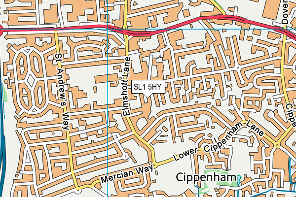 SL1 5HY map - OS VectorMap District (Ordnance Survey)
