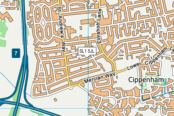 SL1 5JL map - OS VectorMap District (Ordnance Survey)