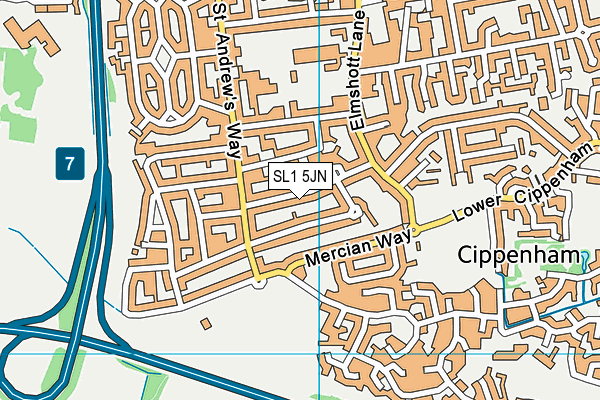 SL1 5JN map - OS VectorMap District (Ordnance Survey)