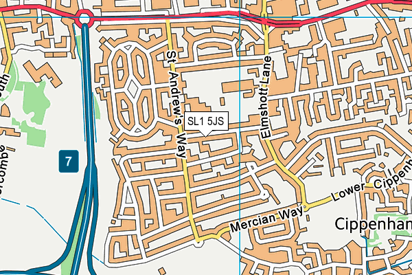 SL1 5JS map - OS VectorMap District (Ordnance Survey)