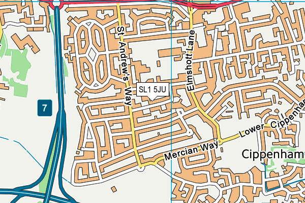 SL1 5JU map - OS VectorMap District (Ordnance Survey)