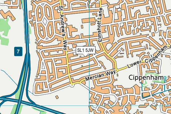 SL1 5JW map - OS VectorMap District (Ordnance Survey)