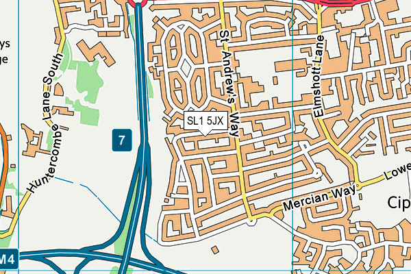 SL1 5JX map - OS VectorMap District (Ordnance Survey)