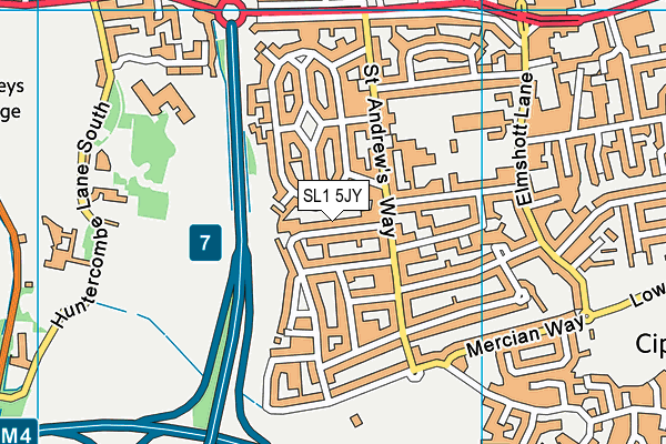 SL1 5JY map - OS VectorMap District (Ordnance Survey)