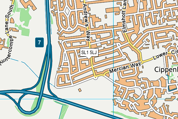 SL1 5LJ map - OS VectorMap District (Ordnance Survey)
