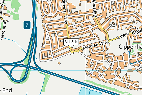 SL1 5LN map - OS VectorMap District (Ordnance Survey)