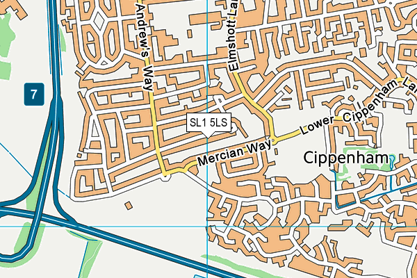 SL1 5LS map - OS VectorMap District (Ordnance Survey)